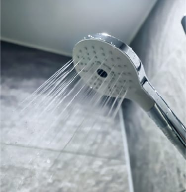 Shower room at FP Corp Arena, available to runners after the race